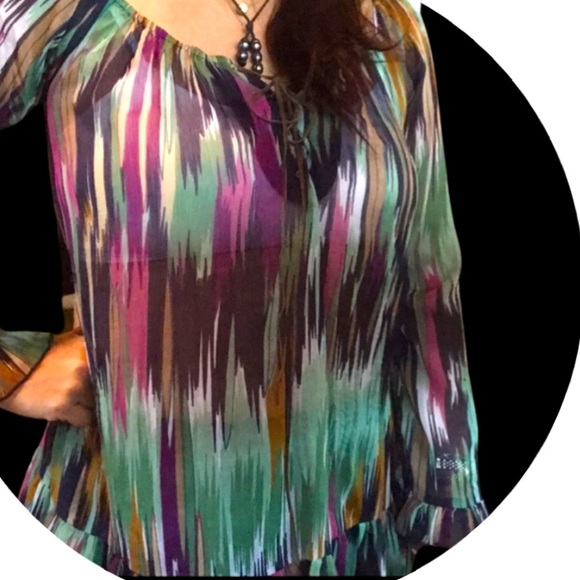 ❄️Winter Wonderland sheer❄️ blouse so beautiful - Picture 6 of 7